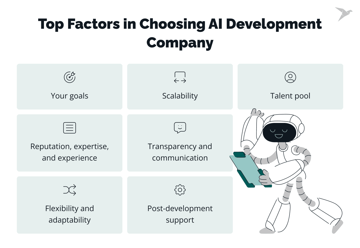 Top factors in choosing AI development company
