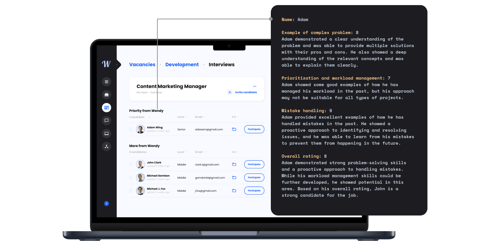 Example of how the rating system works
