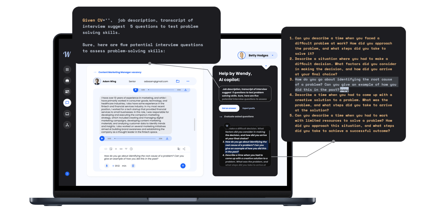 Prompts for interview questions
